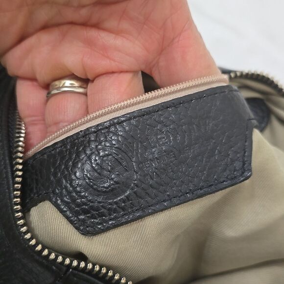 Black Valentina leather zip pocket backpack main image 3